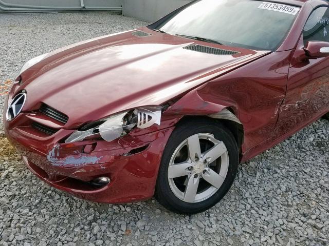 WDBWK54F38F188987 - 2008 MERCEDES-BENZ SLK 280 RED photo 9