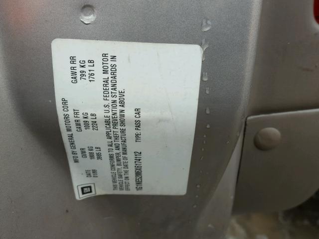 1G1NE52M6X6174112 - 1999 CHEVROLET MALIBU LS BEIGE photo 10