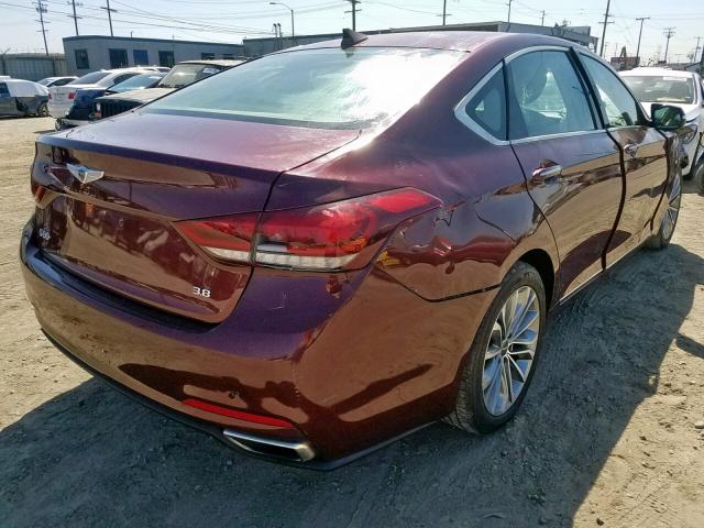 KMHGN4JE0HU169162 - 2017 GENESIS G80 BASE BURGUNDY photo 4