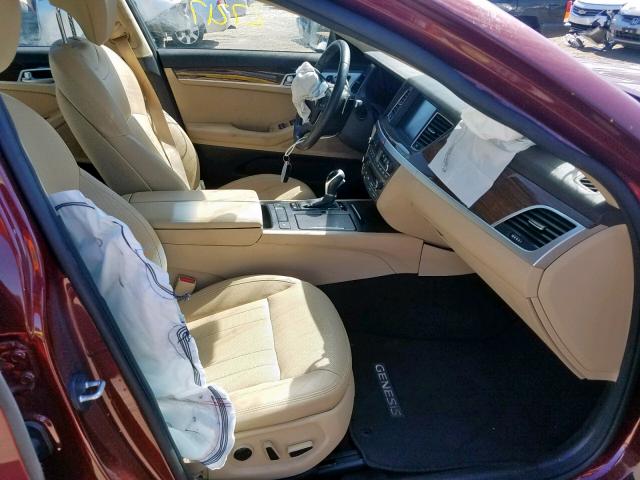 KMHGN4JE0HU169162 - 2017 GENESIS G80 BASE BURGUNDY photo 5