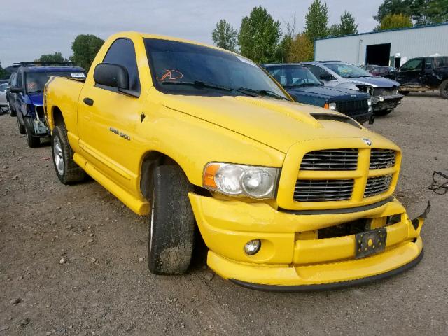 1D7HA16D94J256188 - 2004 DODGE RAM 1500 S YELLOW photo 1