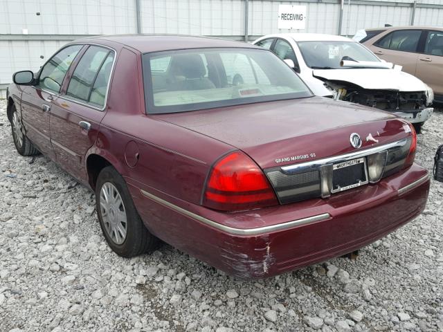 2MEFM74V27X627192 - 2007 MERCURY GRAND MARQ MAROON photo 3