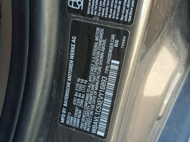 WBAVL1C5XEVY16893 - 2014 BMW X1 XDRIVE2 BROWN photo 10