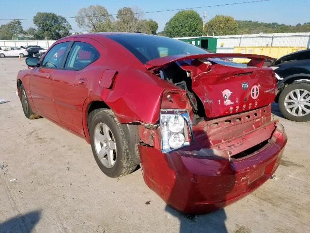 2B3CA3CVXAH274954 - 2010 DODGE CHARGER SX MAROON photo 3