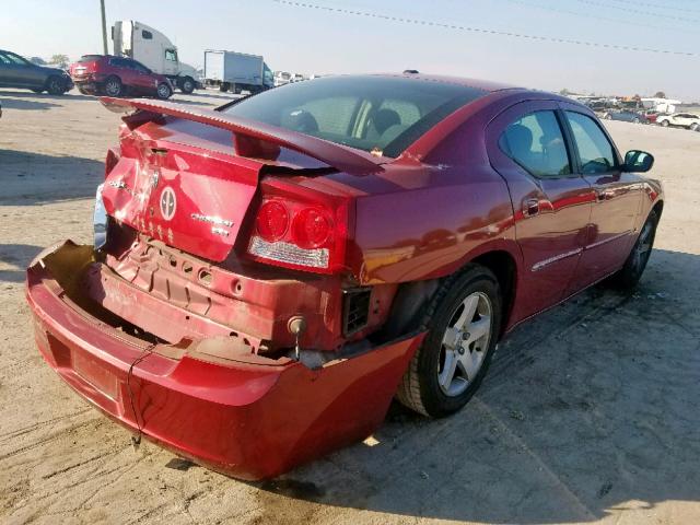 2B3CA3CVXAH274954 - 2010 DODGE CHARGER SX MAROON photo 4