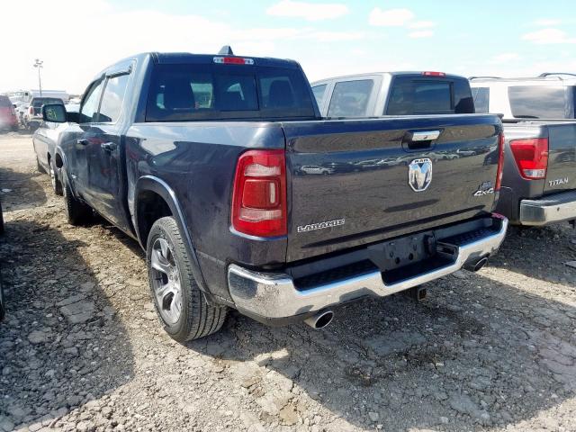 1C6SRFJT7KN645610 - 2019 RAM 1500 LARAM BLACK photo 3