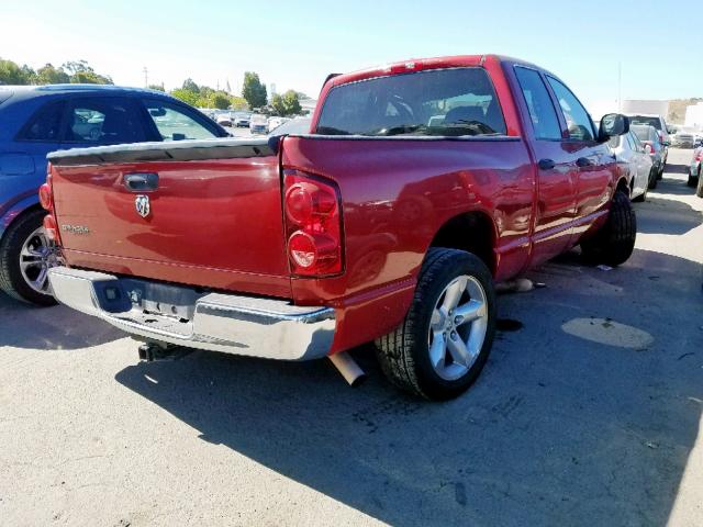 1D7HA18N37S206617 - 2007 DODGE RAM 1500 S RED photo 4