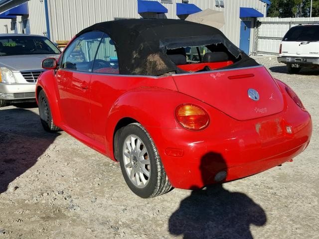 3VWCM21Y14M303306 - 2004 VOLKSWAGEN NEW BEETLE RED photo 3