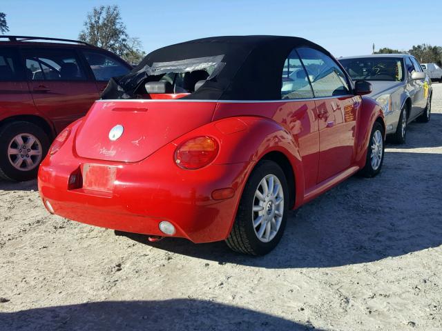 3VWCM21Y14M303306 - 2004 VOLKSWAGEN NEW BEETLE RED photo 4