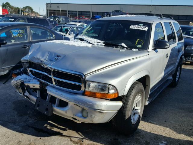 1B4HR48N22F152505 - 2002 DODGE DURANGO SL GRAY photo 2