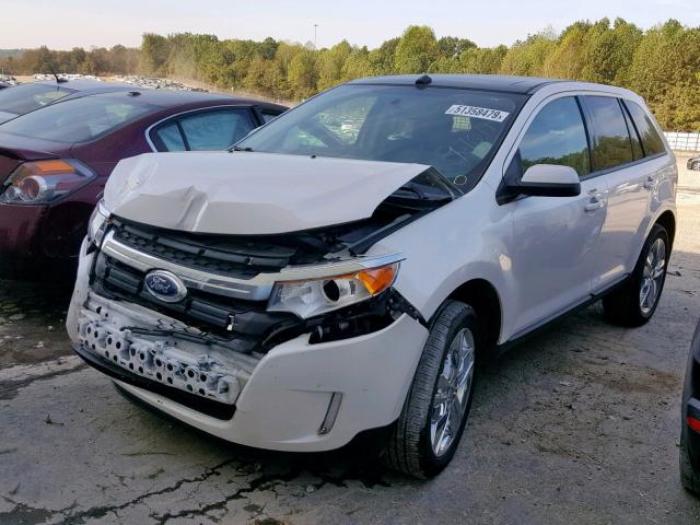 2FMDK3JC6CBA56142 - 2012 FORD EDGE SEL WHITE photo 2