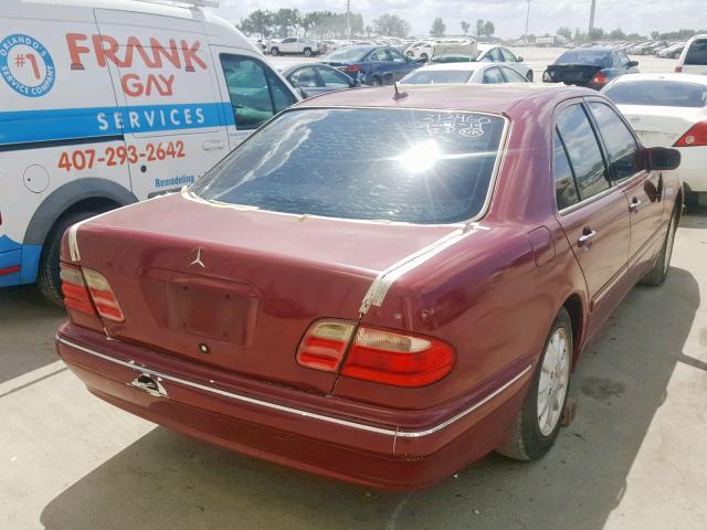 WDBJF65JXYB029723 - 2000 MERCEDES-BENZ E 320 BURGUNDY photo 4