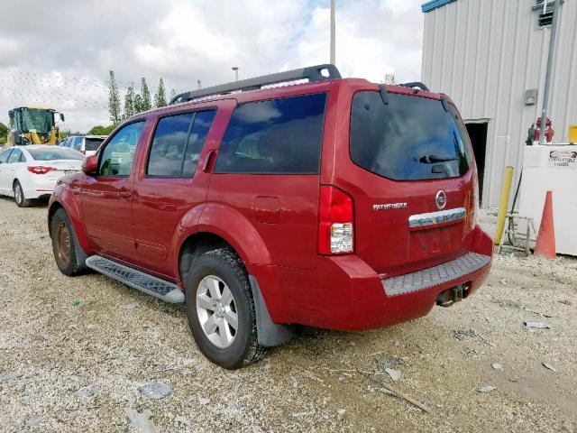 5N1AR18U78C602455 - 2008 NISSAN PATHFINDER RED photo 3