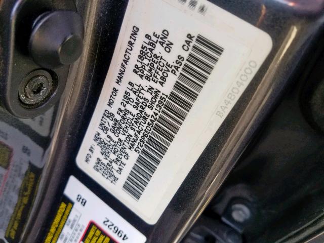 5Y2SP6E05AZ413951 - 2010 PONTIAC VIBE GRAY photo 10