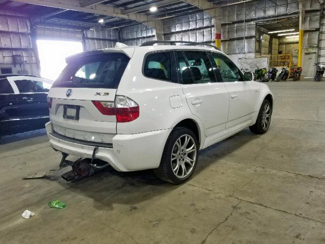 WBXPC934X8WJ04287 - 2008 BMW X3 3.0SI WHITE photo 4