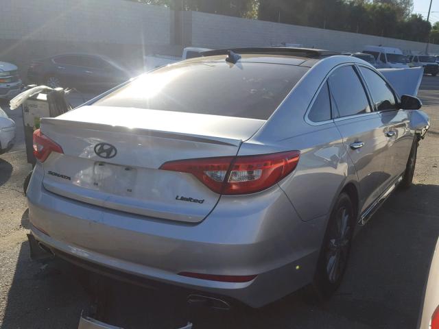 5NPE34AF8FH011802 - 2015 HYUNDAI SONATA SPO SILVER photo 4