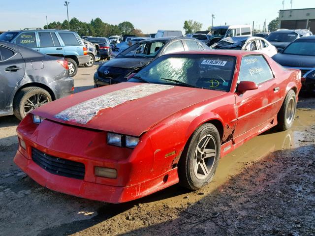 1G1FP23E8ML134017 - 1991 CHEVROLET CAMARO RS RED photo 2