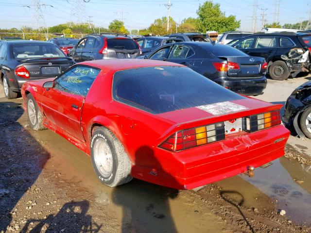 1G1FP23E8ML134017 - 1991 CHEVROLET CAMARO RS RED photo 3