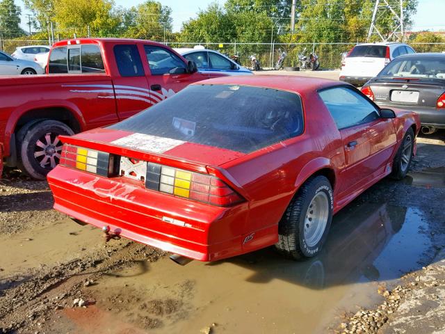 1G1FP23E8ML134017 - 1991 CHEVROLET CAMARO RS RED photo 4