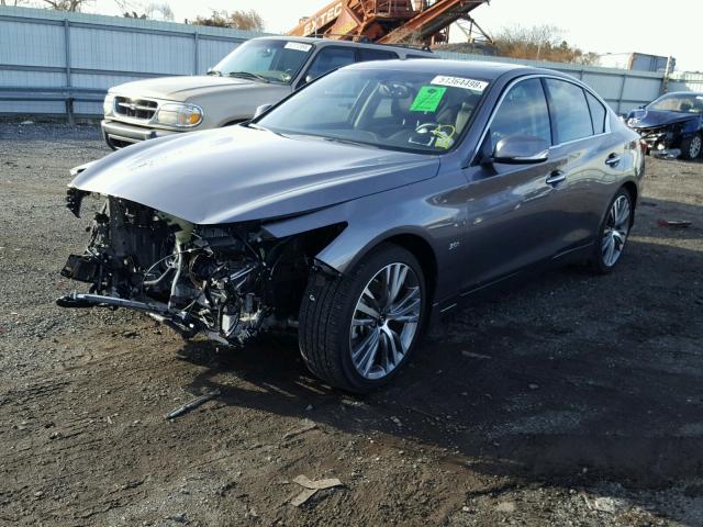 JN1EV7AR0JM445025 - 2018 INFINITI Q50 LUXE GRAY photo 2