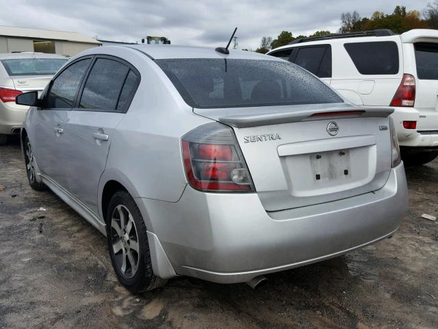 3N1AB6AP5CL619796 - 2012 NISSAN SENTRA 2.0 SILVER photo 3