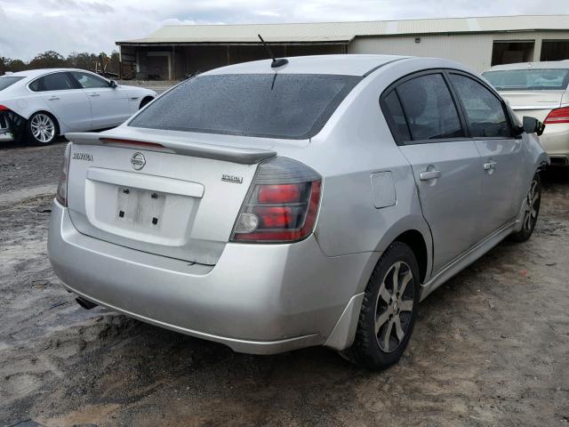 3N1AB6AP5CL619796 - 2012 NISSAN SENTRA 2.0 SILVER photo 4