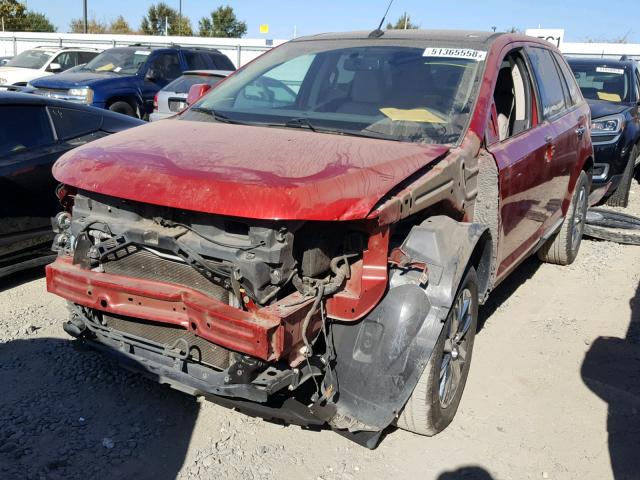 2FMDK3JC8BBA23674 - 2011 FORD EDGE SEL RED photo 2