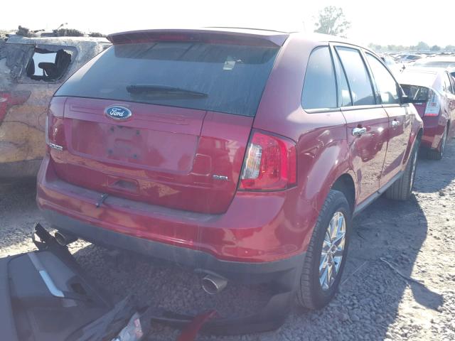 2FMDK3JC8BBA23674 - 2011 FORD EDGE SEL RED photo 4