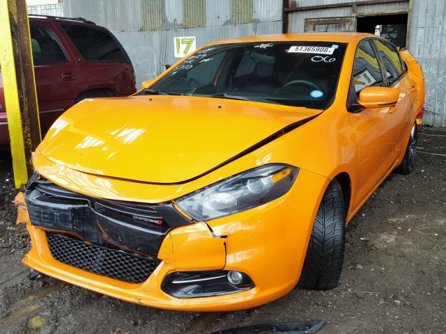 1C3CDFCB4DD325710 - 2013 DODGE DART LIMIT ORANGE photo 2