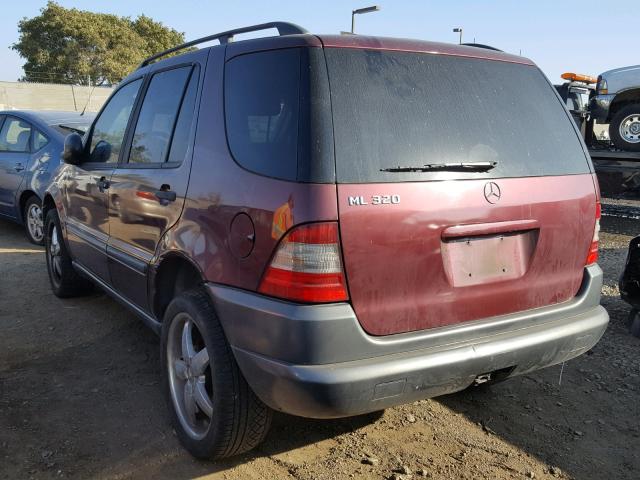 4JGAB54E5XA059305 - 1999 MERCEDES-BENZ ML 320 BURGUNDY photo 3