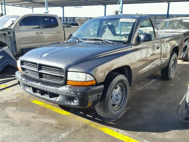 1D7FL16K14S533622 - 2004 DODGE DAKOTA SXT GRAY photo 2