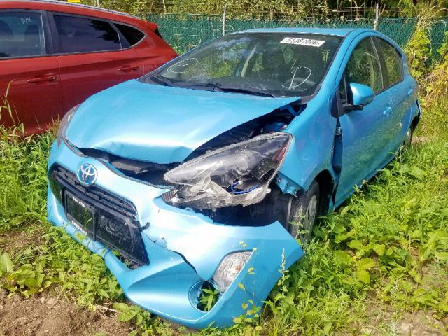 JTDKDTB31F1091322 - 2015 TOYOTA PRIUS C BLUE photo 2