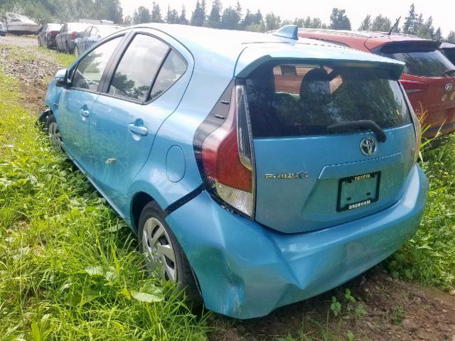 JTDKDTB31F1091322 - 2015 TOYOTA PRIUS C BLUE photo 3