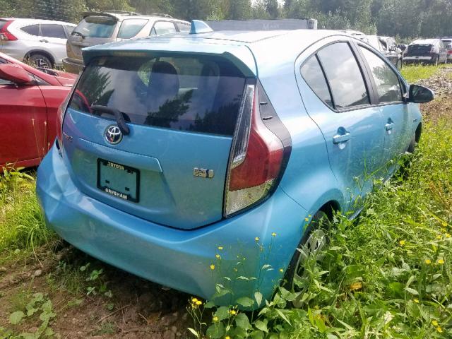 JTDKDTB31F1091322 - 2015 TOYOTA PRIUS C BLUE photo 4