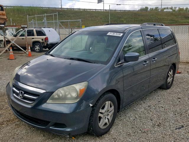 5FNRL38745B086469 - 2005 HONDA ODYSSEY EX CHARCOAL photo 2