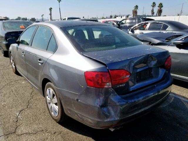 3VW2K7AJ5CM348572 - 2012 VOLKSWAGEN JETTA BASE 石墨色 照片 3