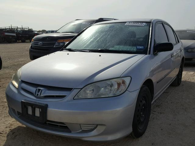 1HGES16315L008297 - 2005 HONDA CIVIC DX V SILVER photo 2