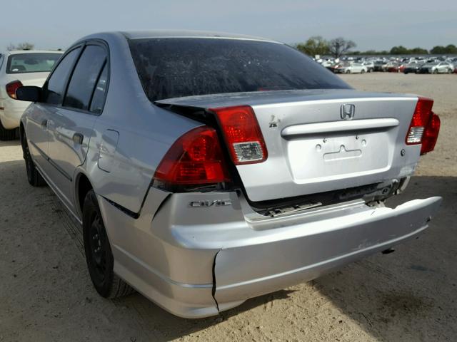 1HGES16315L008297 - 2005 HONDA CIVIC DX V SILVER photo 3