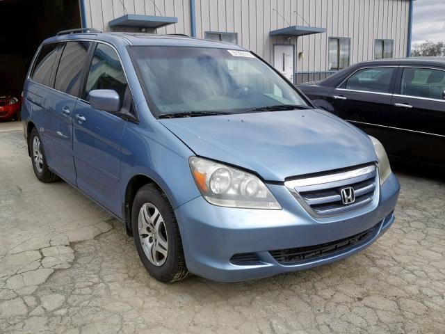 5FNRL38705B126417 - 2005 HONDA ODYSSEY EX BLUE photo 1