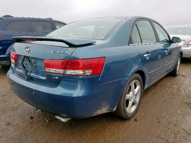 5NPEU46F87H183139 - 2007 HYUNDAI SONATA SE BLUE photo 4