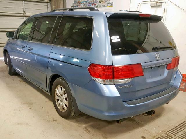 5FNRL38728B000693 - 2008 HONDA ODYSSEY EX BLUE photo 3