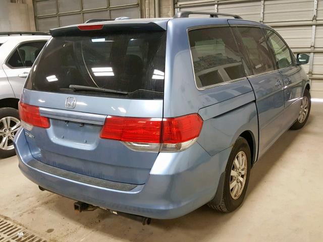 5FNRL38728B000693 - 2008 HONDA ODYSSEY EX BLUE photo 4