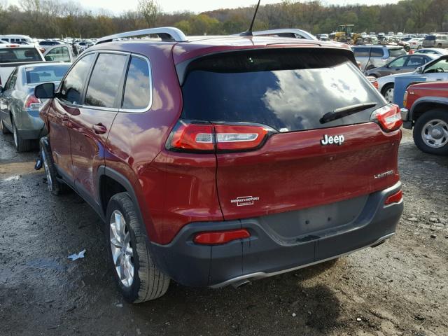 1C4PJLDS6EW204315 - 2014 JEEP CHEROKEE L RED photo 3