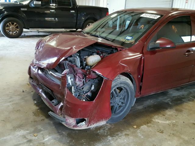 1G1AL55F077343018 - 2007 CHEVROLET COBALT LT MAROON photo 9