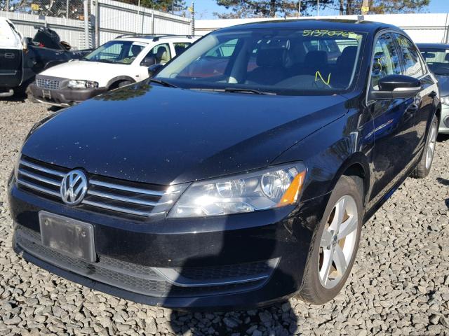 1VWBP7A36DC024598 - 2013 VOLKSWAGEN PASSAT SE BLACK photo 2