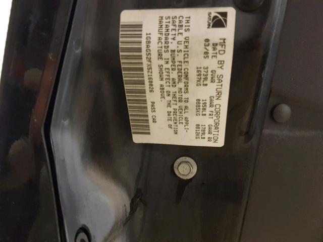 1G8AG52FX5Z160026 - 2005 SATURN ION LEVEL BLACK photo 10