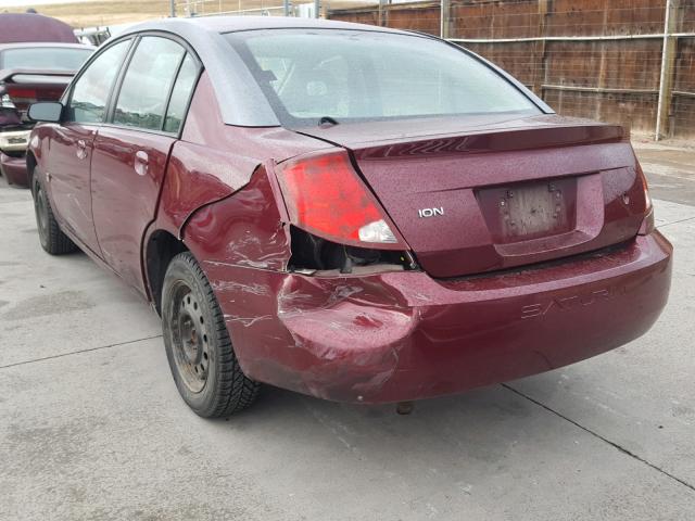 1G8AZ52F63Z105628 - 2003 SATURN ION LEVEL BURGUNDY photo 3