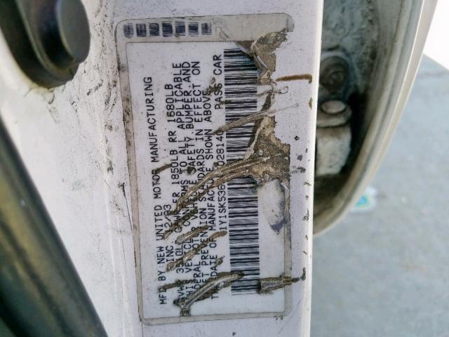 1Y1SK5365RZ028140 - 1994 GEO PRIZM BASE WHITE photo 10