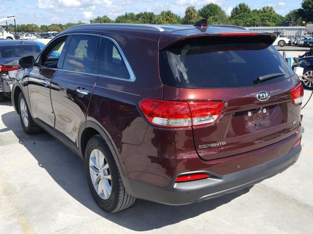 5XYPG4A37HG289667 - 2017 KIA SORENTO LX BURGUNDY photo 3