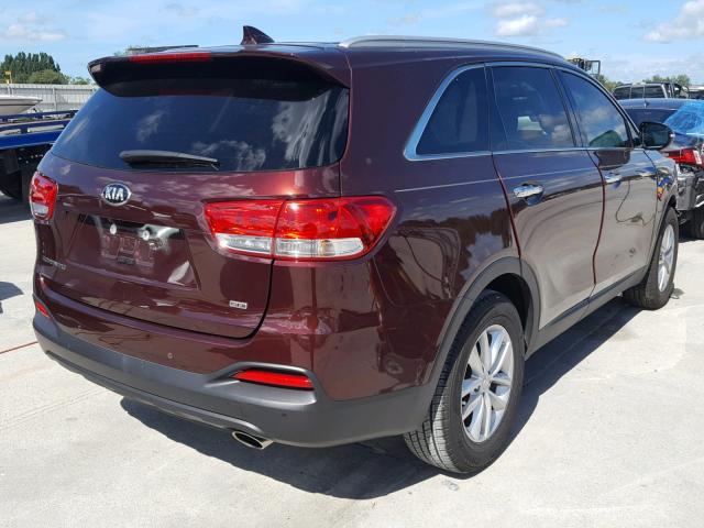 5XYPG4A37HG289667 - 2017 KIA SORENTO LX BURGUNDY photo 4